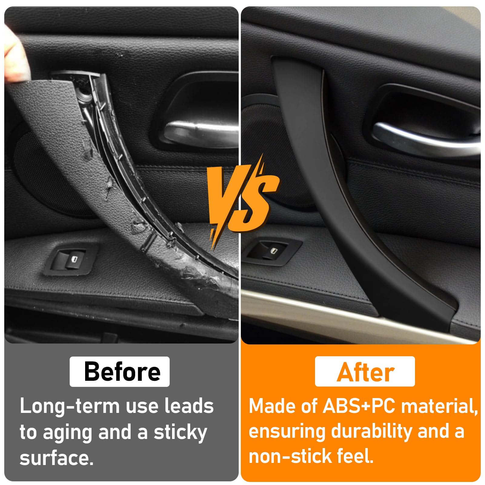 TTCR-II 2PCS Pas de Démontage Compatible avec Poignée de Porte Droit Intérieure BMW Série 3 E90 E91 E92 E93 Poignée de Porte Côté Passager E90 E91 E92 E93 323 325 328 330 2005-2011 Clip Noir-Droit