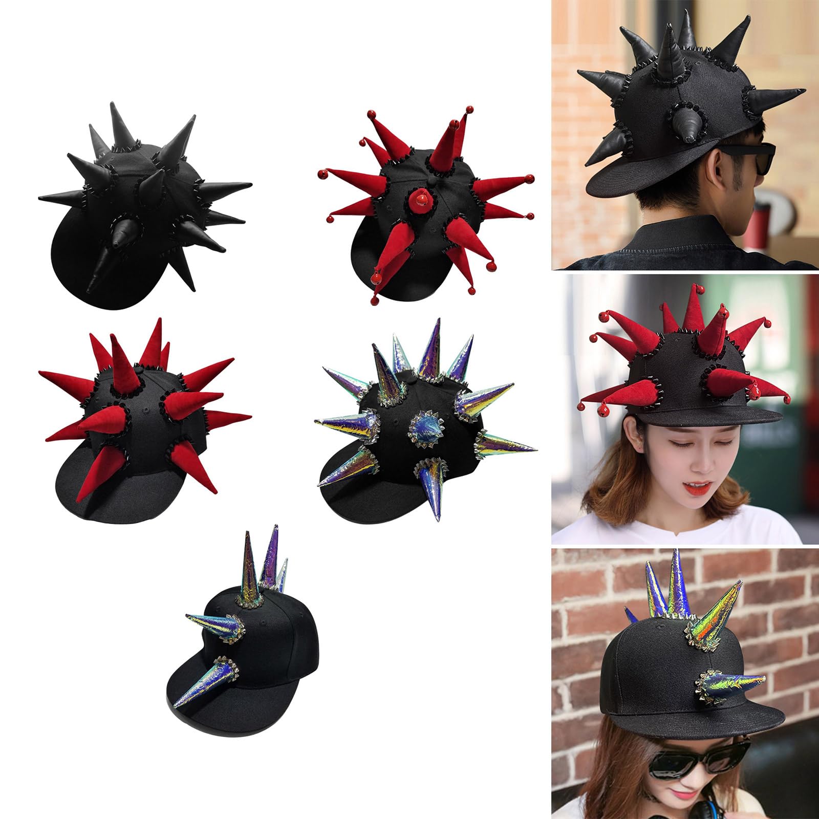 Cappello da baseball regolabile per donne e uomini a tesa lunga Spikes cappello Street Dance Hiphop Caps popolare cappello da sole per attività all'aperto