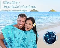 Vista 5 de Paquete de 2 toallas de playa de microfibra fina y ligera de gran tamaño, 71 x 32 pulgadas, extra grandes, sin arena, para viajes, natación