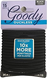 Goody WoMens Ouchless Braided Elastics, Black, 15 Count