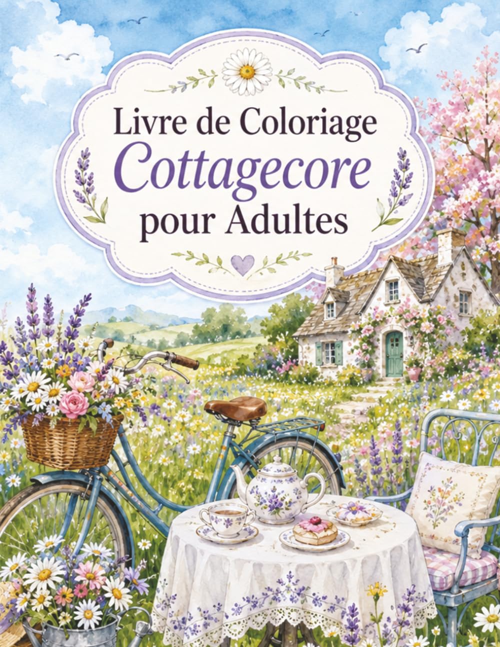 Livre de Coloriage Cottagecore pour Adultes: Jardins secrets, maisons de charme, bouquets, paniers et scènes paisibles à personnaliser