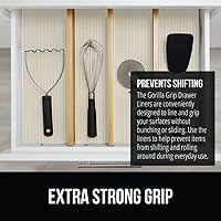 Vista 3 de GORILLA GRIP powerGRIP Forro para Cajón, Estante y Gabinete, agarre grueso y fuerte, forros no adhesivos que protegen armarios de cocina y alacena