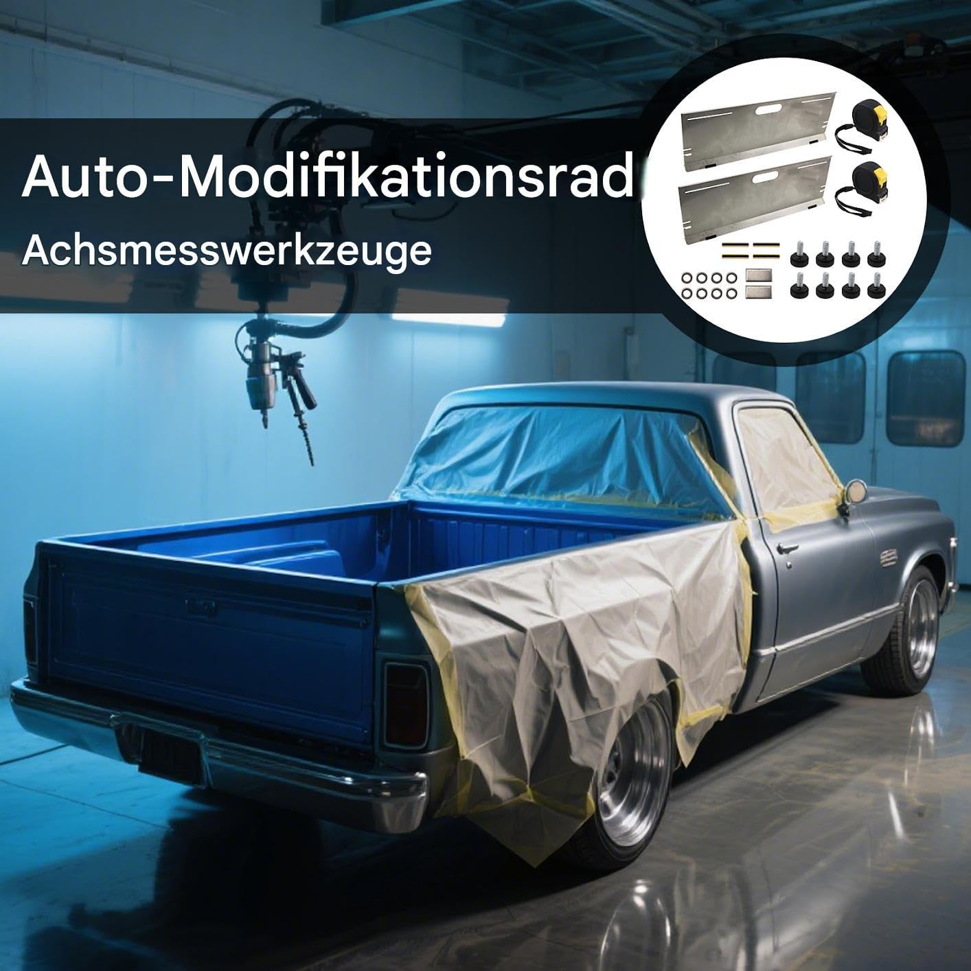 Herramientas Alineación Automotriz 2 métricas Antideslizantes y Placa | Kit Magnético Alineador de Ruedas para Coche para camión, RC, reparación, vehículos domésticos y