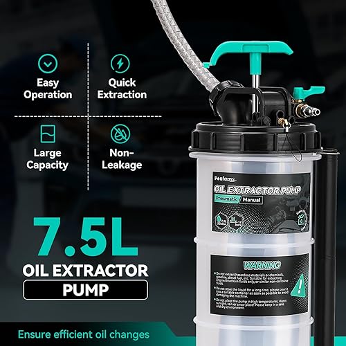 Miniatura 2 de Poafamx Bomba de Extracción de Aceite de 7.5L, NeumáticaManual, Bomba de Extracción de Líquido de 2 Galones, Bomba de Vacío para Cambio de Aceite