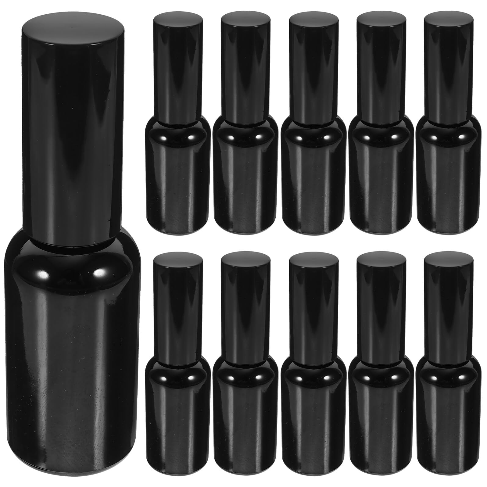 12 Stück Schwarze Glas Parfümflaschen 30 Ml mit Sprühverschluss und Luftdichter Aufbewahrung