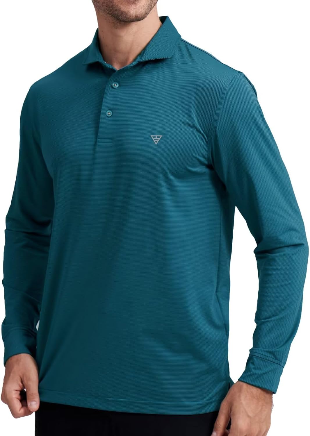 M MAELREG Short and Long Sleeve Polo Shirts for Men Dry Fit Performance Moisture Wicking Sport Pin Striped Mens Golf Shirts - Image 3