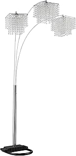 Coaster Home Furnishings Arc Floor Lamp with Poly Crystal Shades Chrome