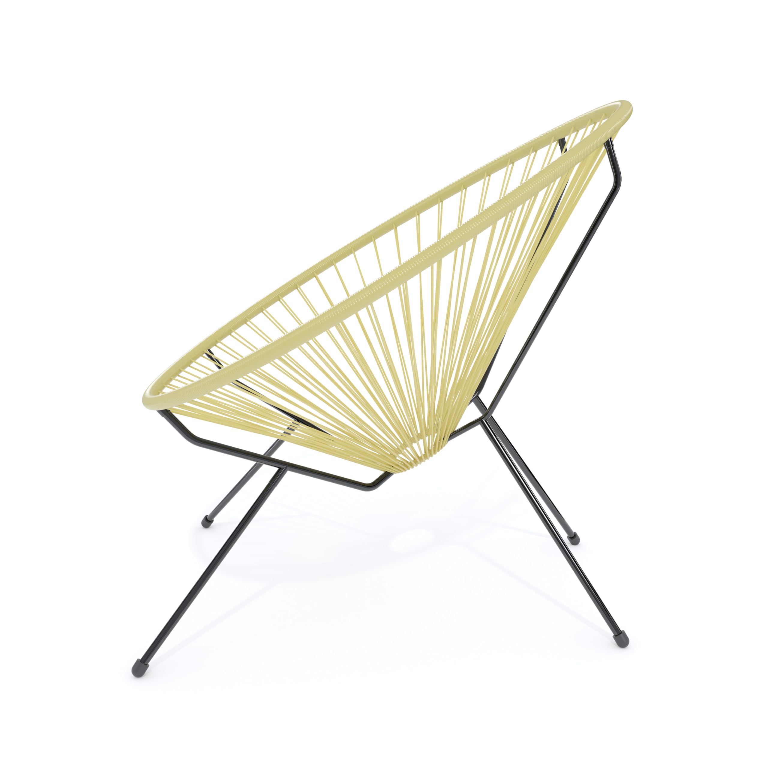 Set Di 2 Poltrone Sedia Relax Con Seduta A Corde Intrecciate Ovale E Struttura In Acciaio Robusto Arredo Arredamento Giardino Esterno Terrazzo Salone Soggiorno Salotto 72 x 78 x 89 cm (Beige)