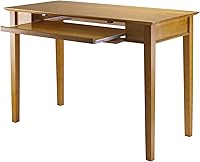 Vista 4 de Winsome Wood Studio Home Office, Honey Wood Corner Desk with Shelf, Honey, 20 inches