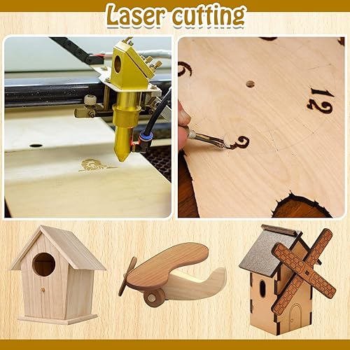 Miniatura 3 de Juexica 25 piezas de madera contrachapada de abedul de 0.236 in 14 x 12 x 12 pulgadas, madera sin acabar, madera artesanal en blanco para cortar