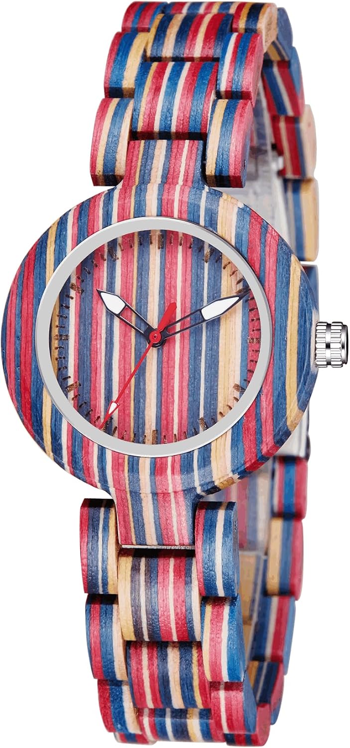 Natural Wooden Women Watches Watch Handmade Quartz Wood Watch Sport Unique Wristwatch for Women