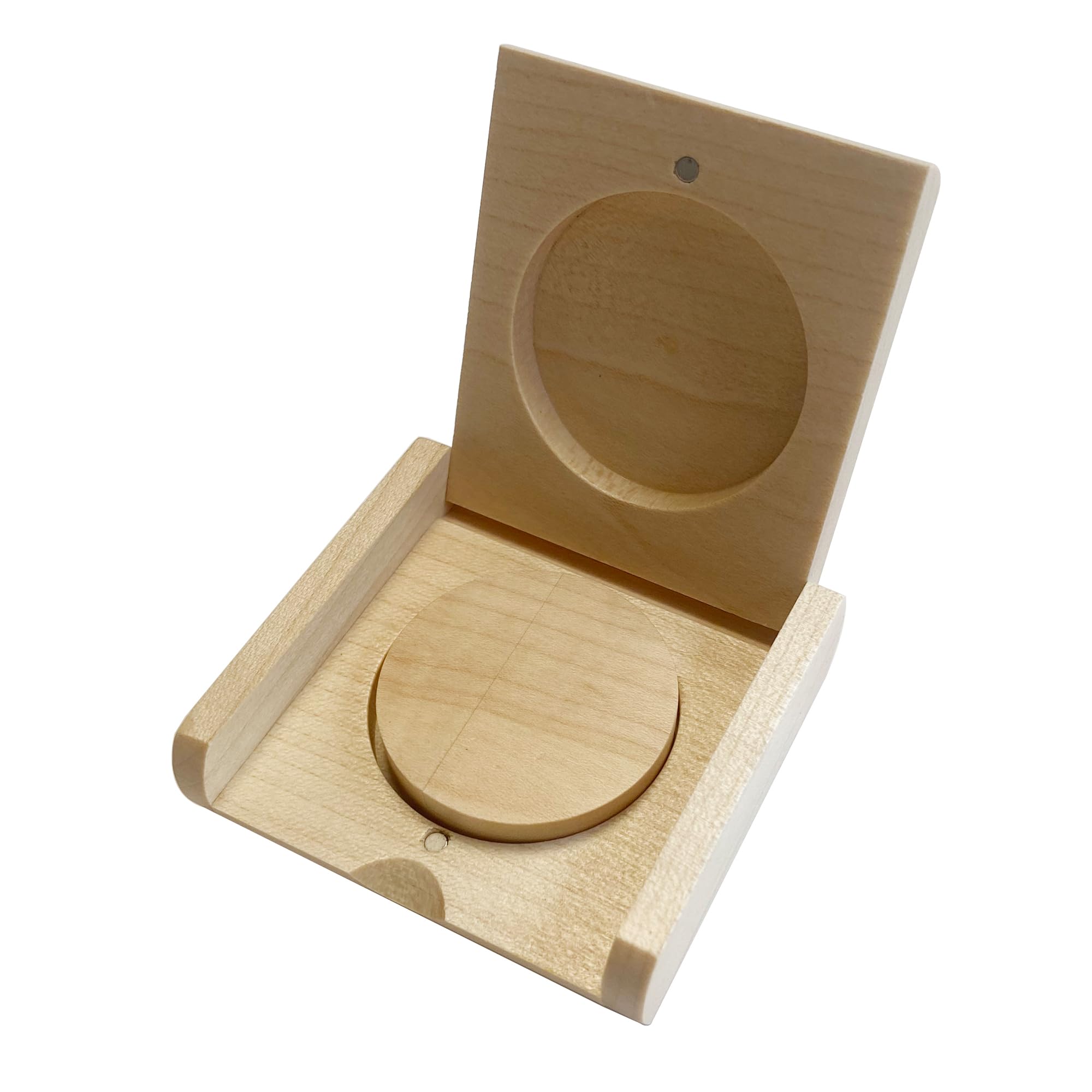 Memoria USB circular de madera de arce con caja de madera (USB 2.0/4GB, 10 unidades)
