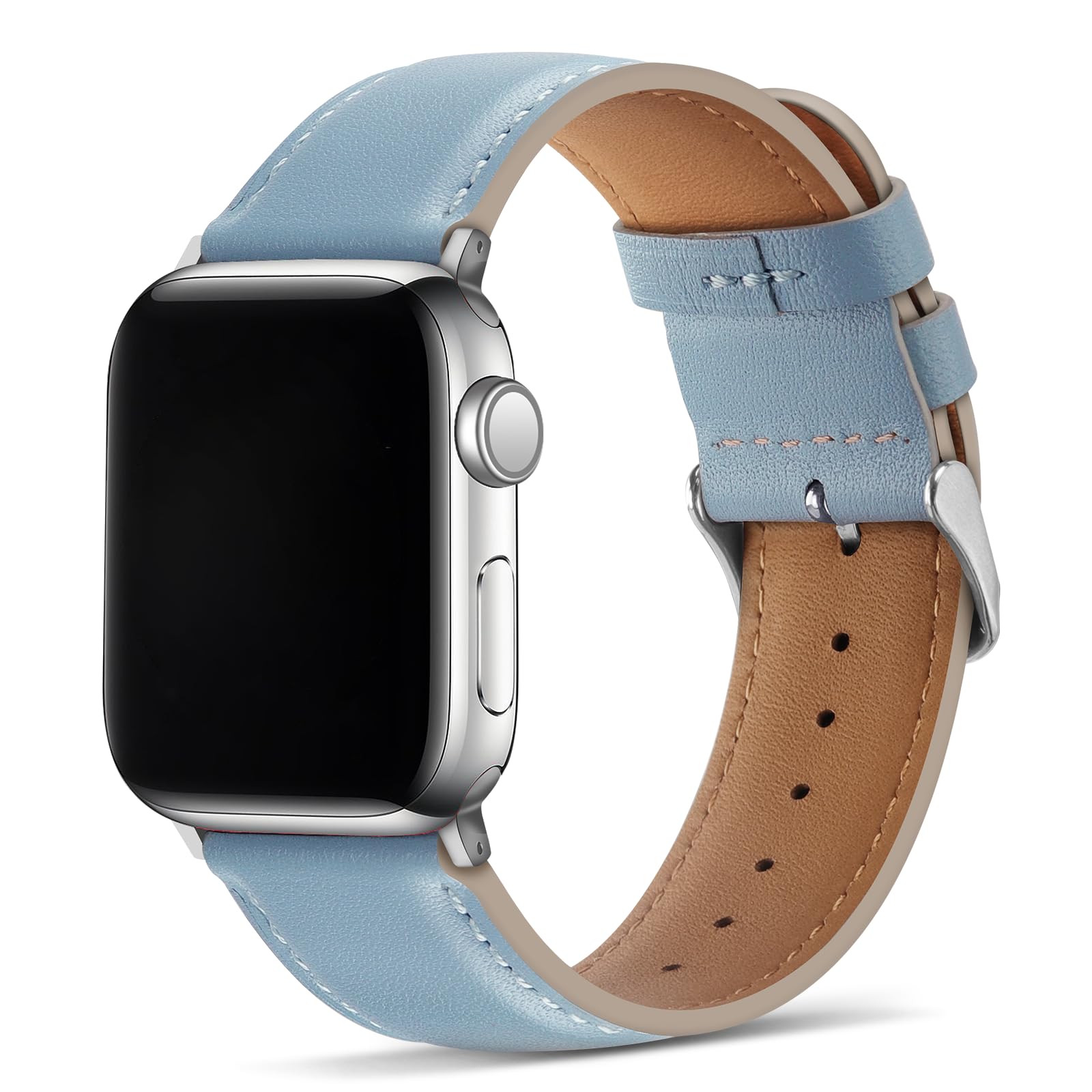Tasikar Bands Compatible with Apple Watch Band 49mm 46mm 45mm 44mm 42mm Genuine Leather Replacement Straps Compatible with Apple Watch Ultra 3 2 1 SE