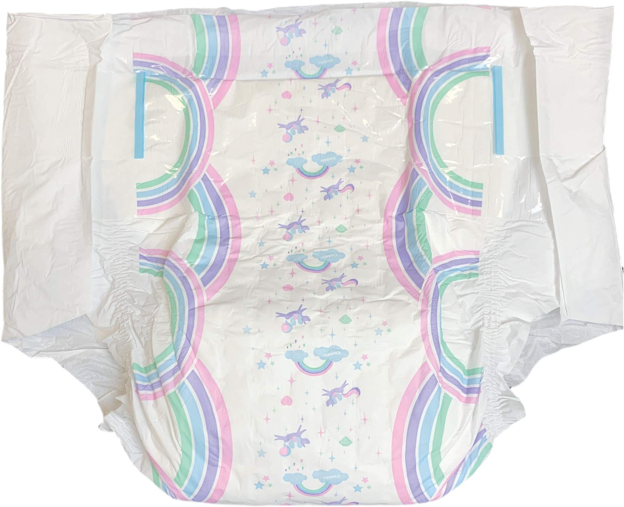 Pack of 10 Cuddlz Rainbow Unicorn Size Large to XXL Incontinence Adult Nappies Disposable Diapers ABDL Nappy Extra Large