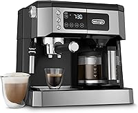 De'Longhi COM532M All-in-One Coffee & Espresso Maker with Dual Heating, Milk Frother, 10-Cup Glass Pot - Black
