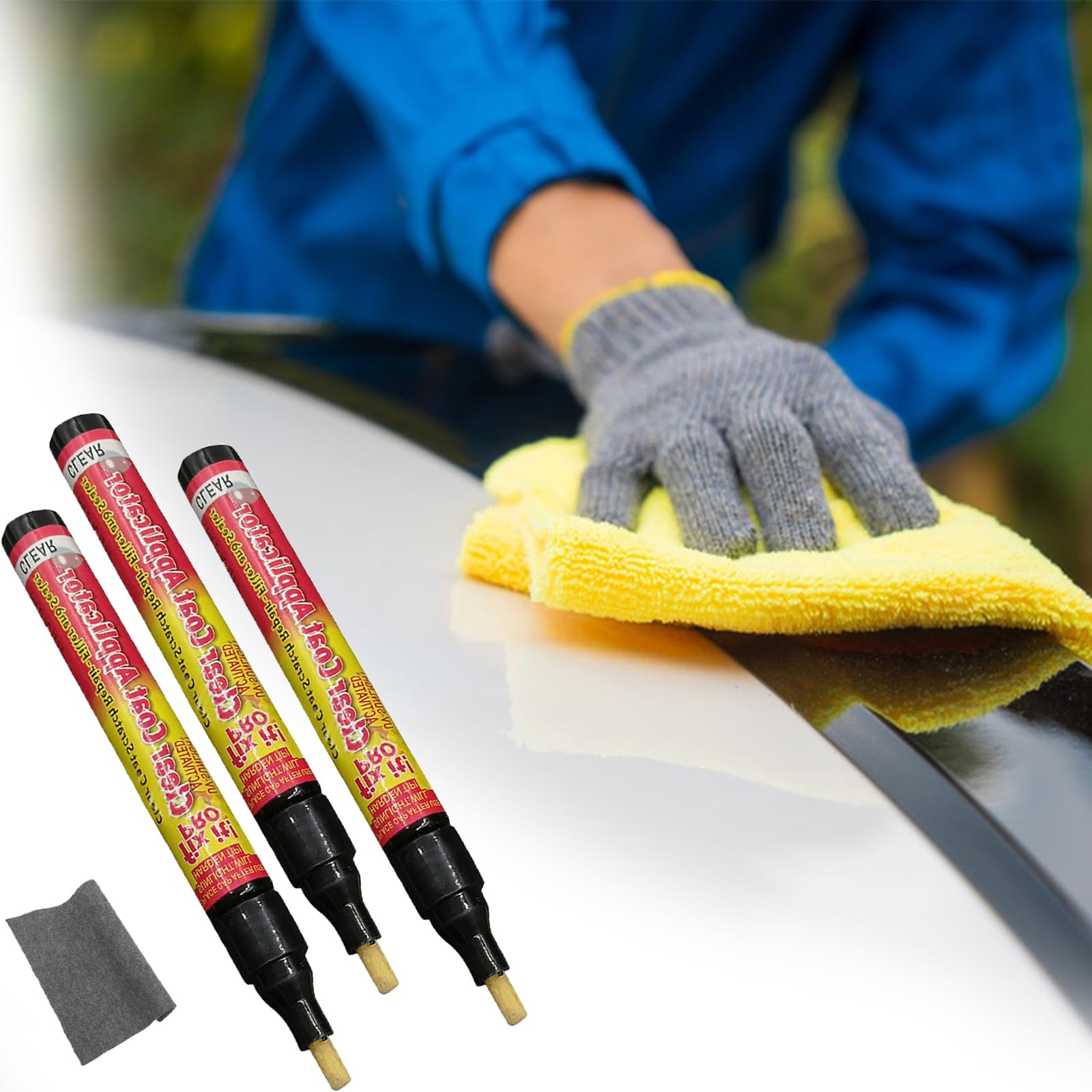Stylo Efface Rayures,3 Pièces Stylo Applicateur de Couche Transparente,Stylo de Réparation de Rayures de Voiture,Facile Appliquer,Elimine Efficacement Petites Imperfections de Surface de Votre Voiture