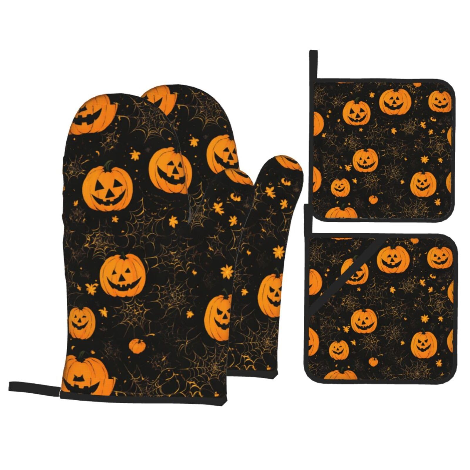Ustensiles de cuisson citrouille d'Halloween haut de gamme : lot de 4 plats isolés émaillés
