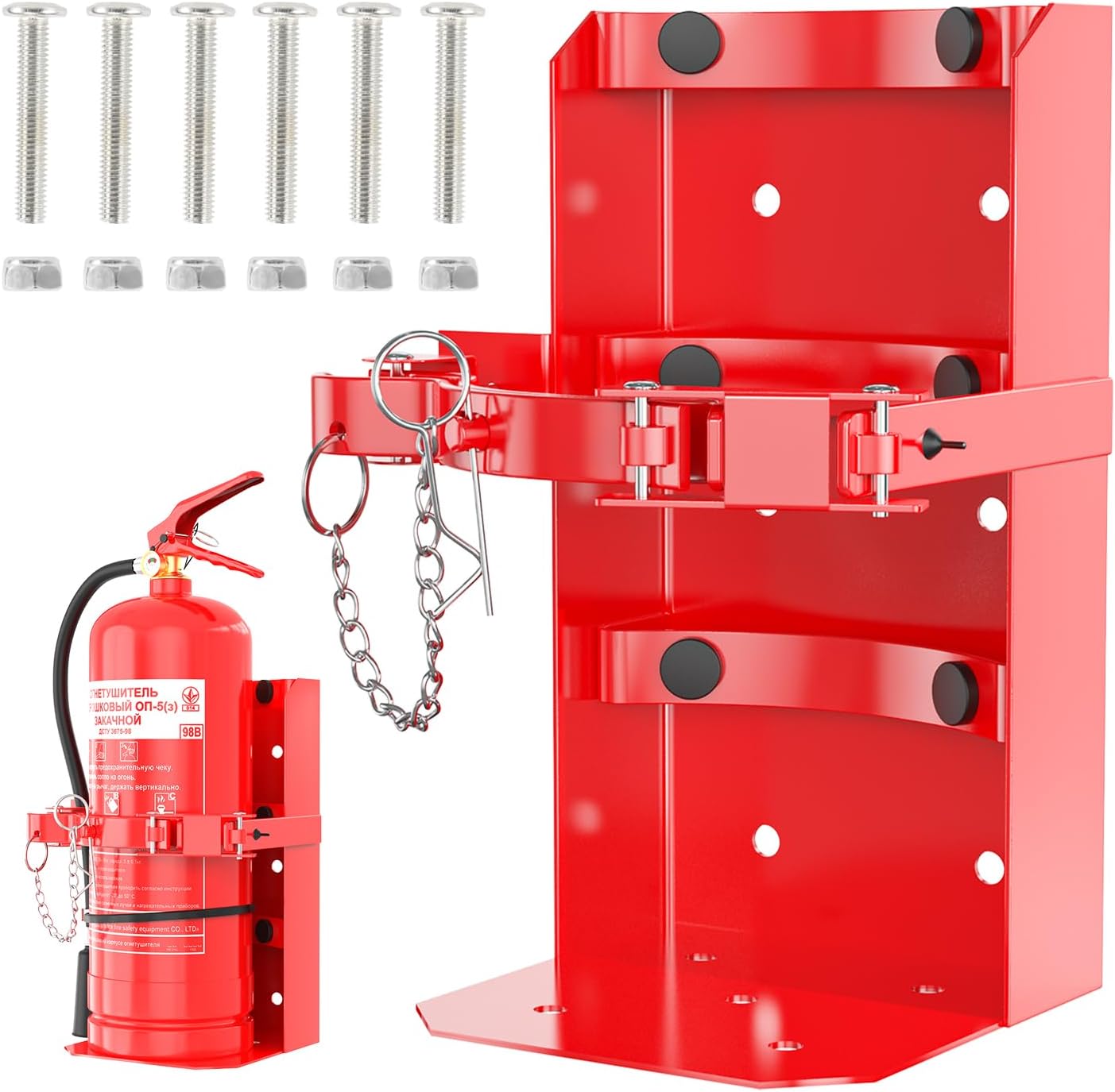 Fire Extinguisher Mount, Heavy Duty Fire Extinguisher Bracket with Screws Fits 20lb Dry/10lb Co2 Extinguisher for School Home Garage Laboratory and Vehicle Perfect for Wall Mount,1pcs