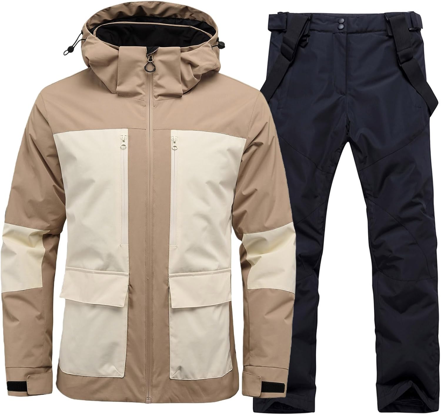 RIUIYELE Men's Ski Jacket and Pants Set Camo Snowboarding Jacket Ski Suit Waterproof Windproof Winter Snow Suits