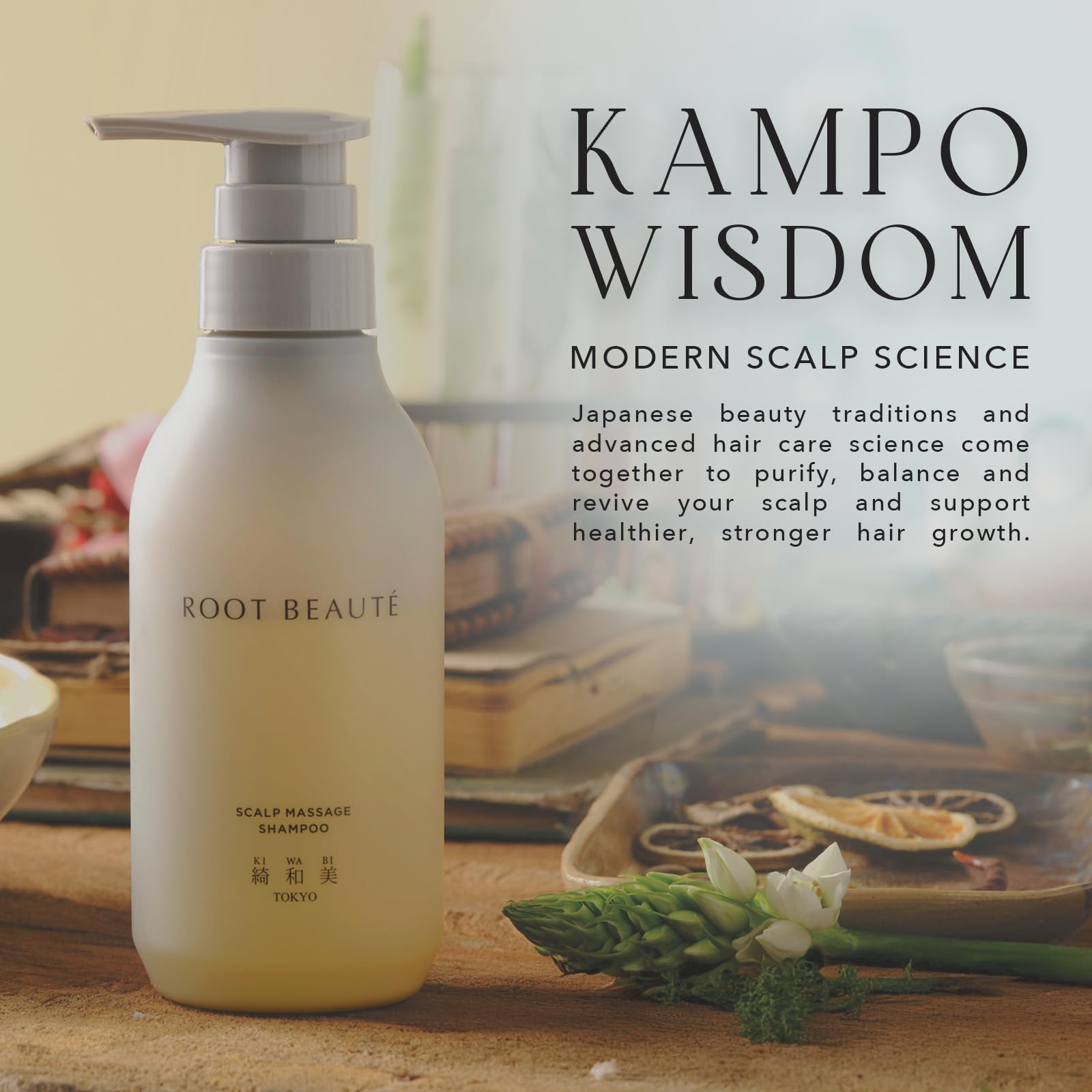 Kiwabi Root Beauté Itchy Scalp Shampoo – Sulfate-Free Natural