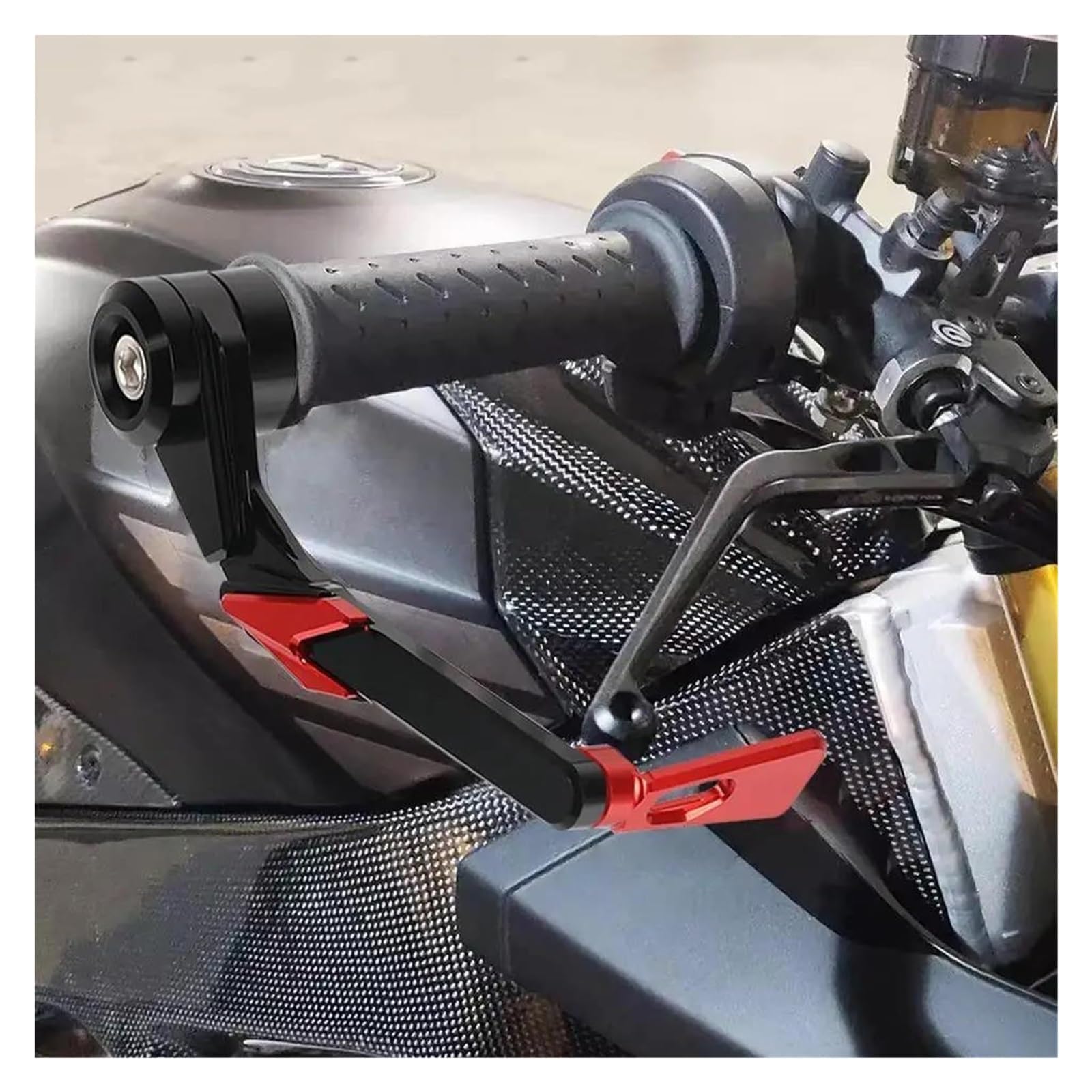 Puños Manillar para Yamaha YBR250 Protector De Manillar Aluminio Motocicleta CNC Palanca Embrague Freno Accesorios Protectores Mano(Pink a)