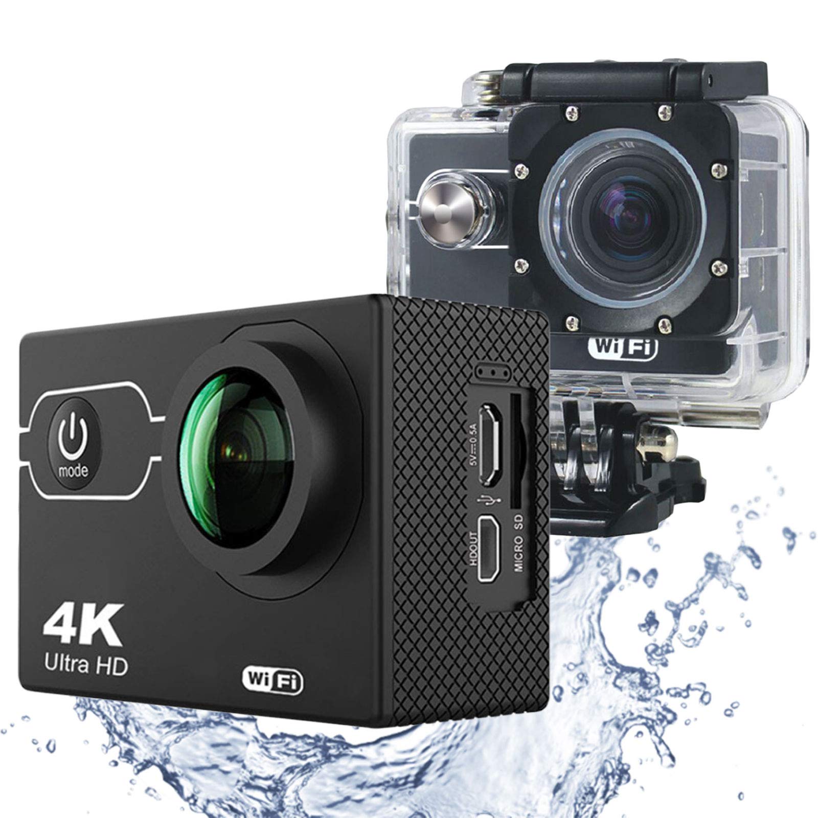 Appareil Photo Etanche Full HD 4K 16MP Appareil Photo étanche Selfie Camescope Étanche Jusqu'à 30M et Stabilisation EIS pour la Randonnée ou Les Voyages en Bord de Mer en Famille