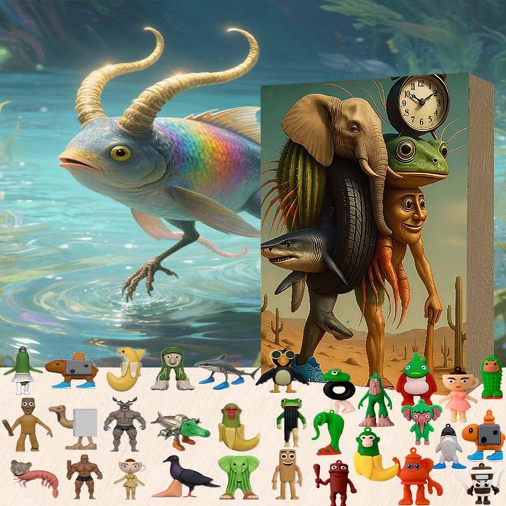 Tung Tung Tung Sahur Calendrier de l'Avent, Jouets 24 jours Tralalero Tralala Figurine, Tung Tung Sahur Calendrier de l'Avent, Tralalero Tralala Figurine, Compte à rebours Collection Décoration (M3