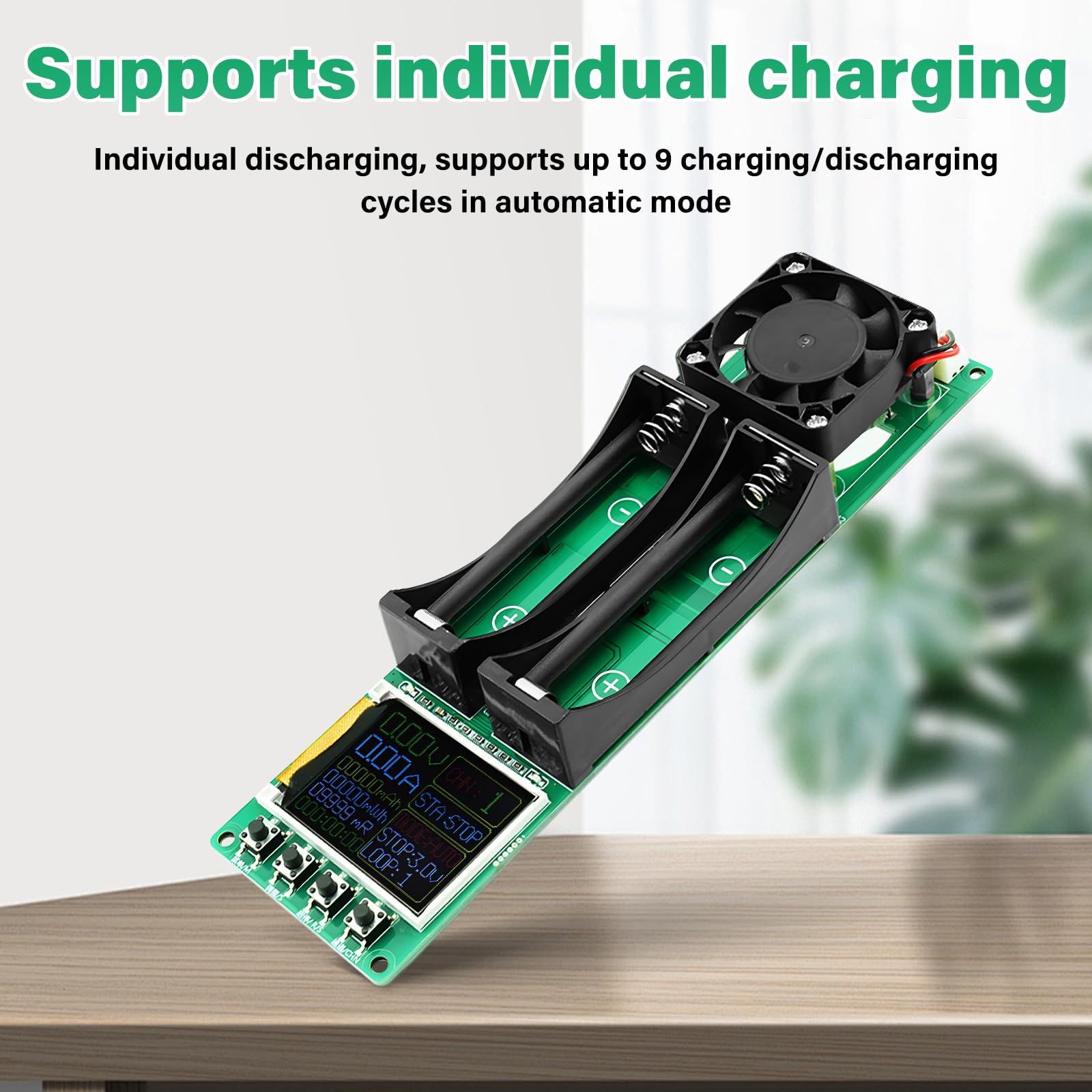 Testeur de capacité de batterie DC5V Module de résistance interne Capacité Tension Courant Puissance avec écran LCD de type C pour batterie au lithium double canal