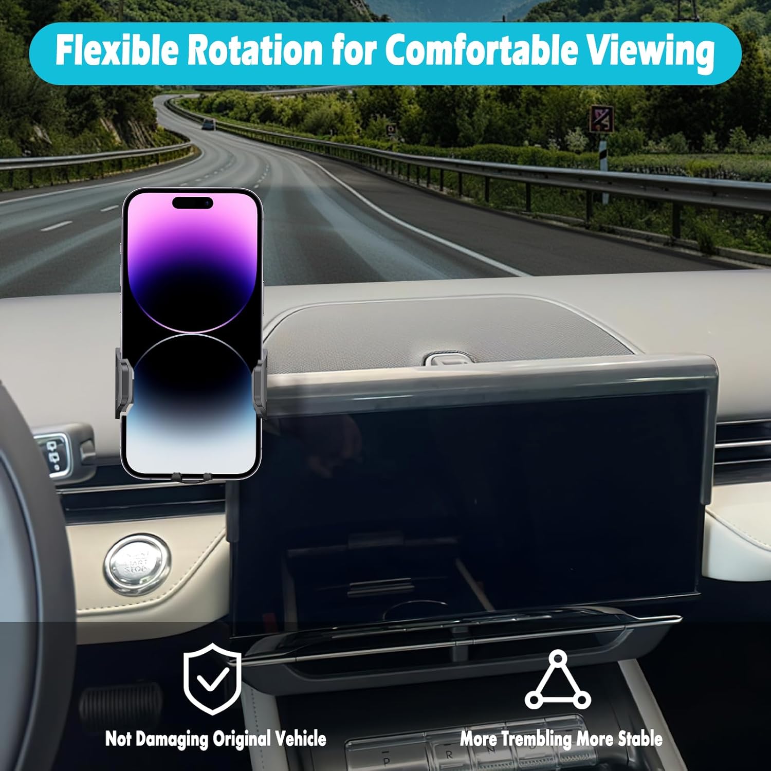 Car Phone Holder Fits for Lincoln Nautilus 2024 2025 Accessories(Only fit for 11.1-Inch Screen),Thick Cases Friendly,Cell Phone Mount for 4-7 in Phones