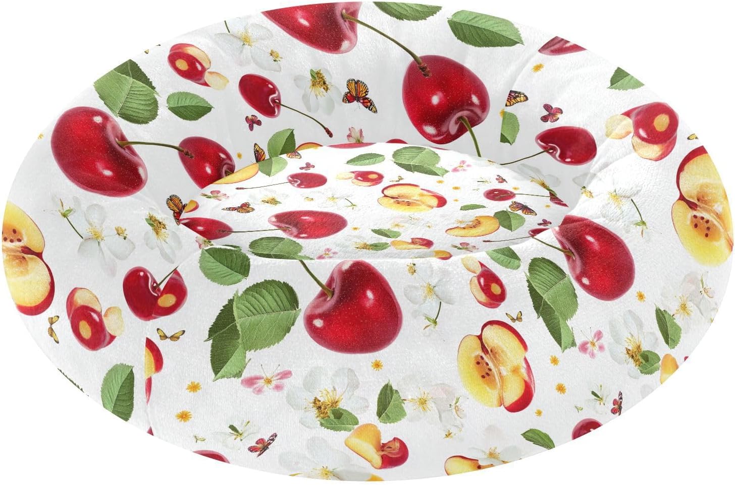 Wudan Pet Cat Beds Removable & Washable Fluffy Dog Pillow Bed for Extra Small Size Pets Supplies M Sweet Surinam Cherry Fruit White