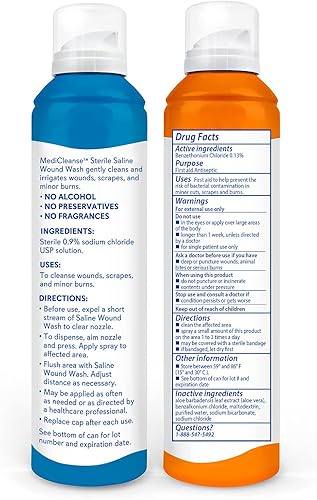Miniatura 2 de First Aid - Kit de lavado de heridas salino estéril y antiséptico para el cuidado de heridas, 7.4 onzas, paquete de 2, fabricado en Estados Unidos