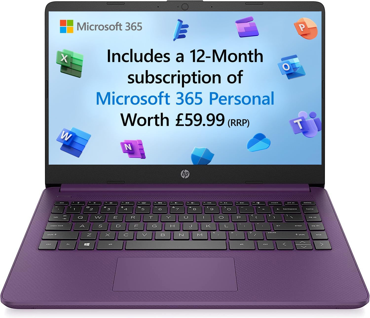 HP Stream 14″ Laptop PC 14s-fq0000sa, AMD 3020e, 4GB RAM, 64GB eMMC, HD, Burgundy with Microsoft 365 Personal 12 months included