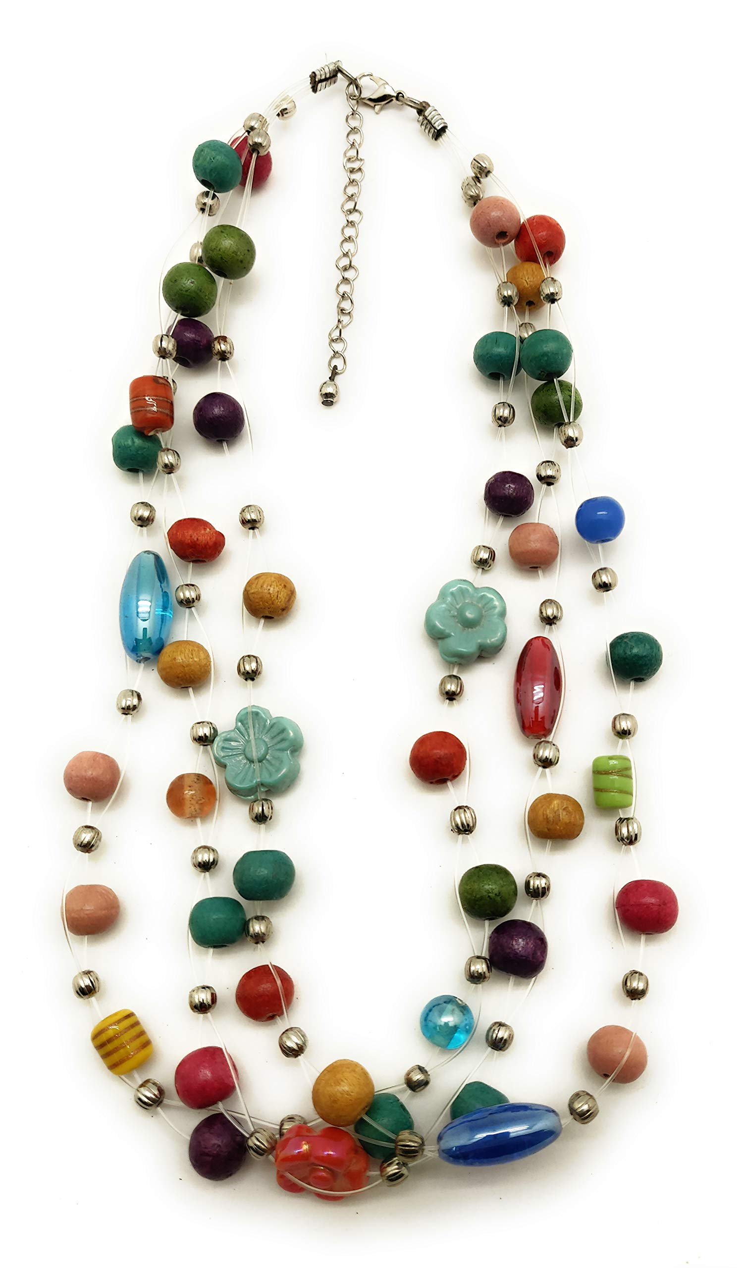 DCA Multicolor Oxidized Silver Glass Necklace for Women (4461) (B07Y64N681) Amazon Price History, Amazon Price Tracker
