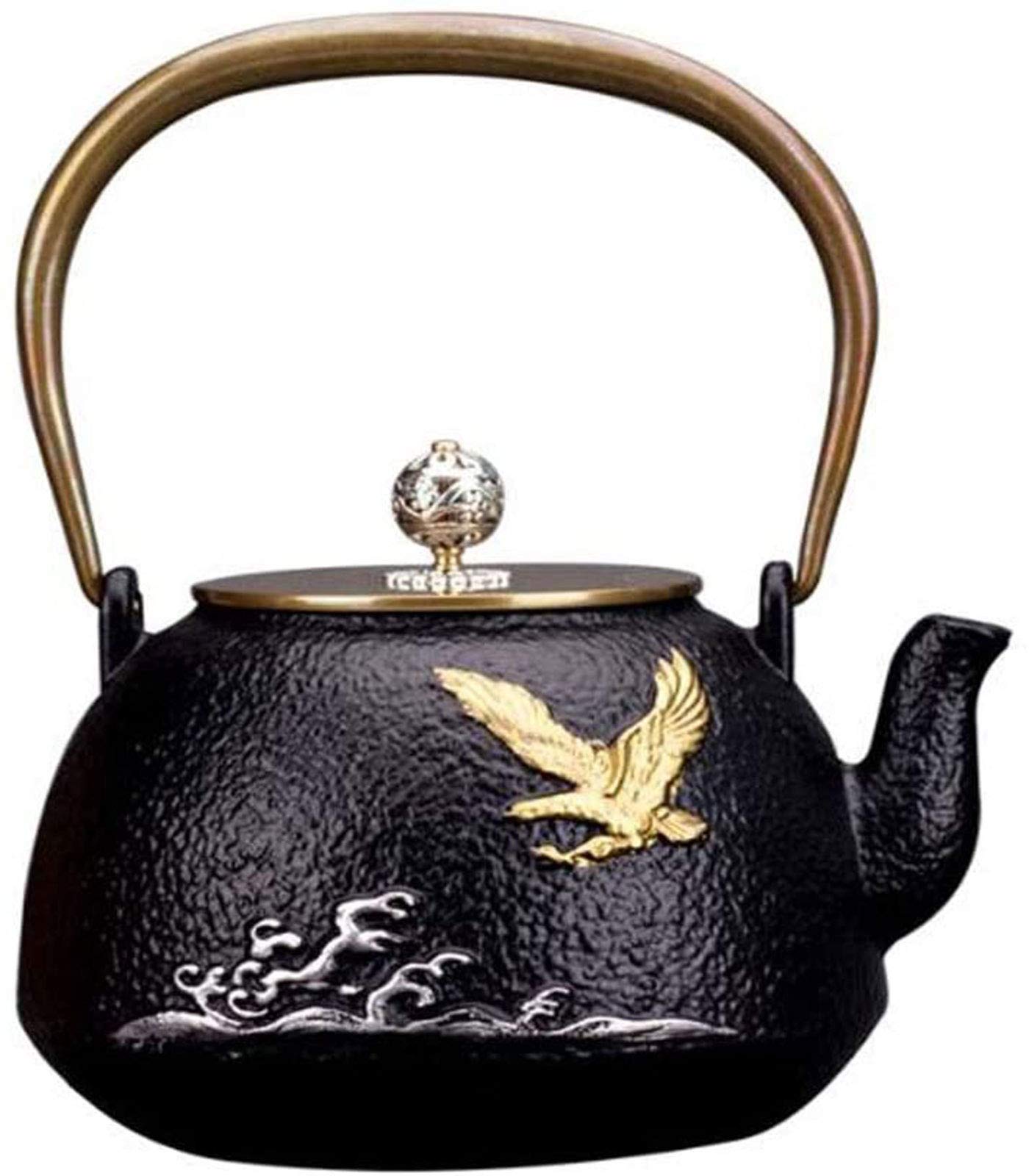 MGEMJMJ Cast Iron Tea Pot,Small Tea Kettle,Vintage Heat Resistant 1.3 Litre Japanese Tea Infuser For Home Office Party