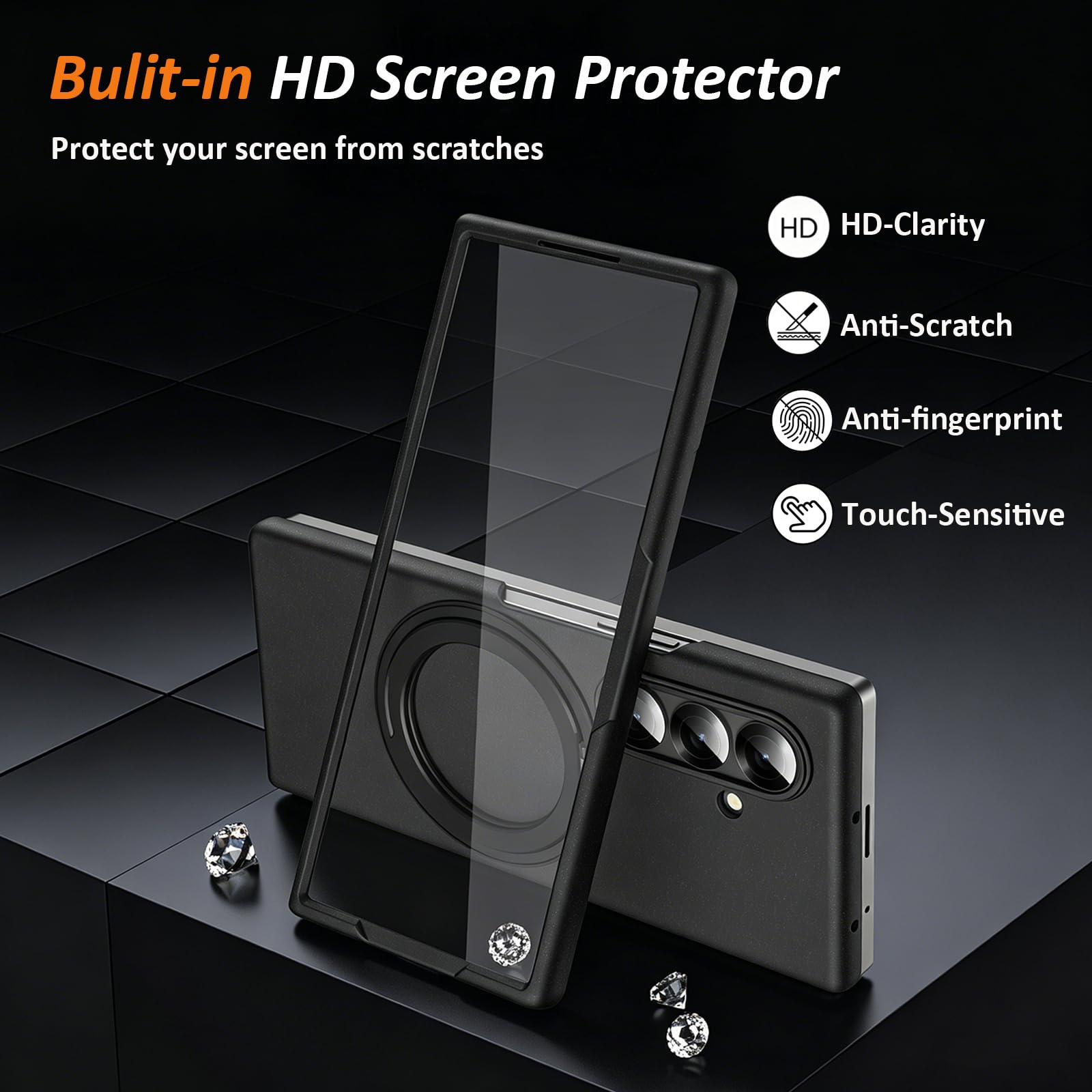 Custodia per Galaxy Z Fold 8 Ultra con pellicola protettiva, supporto