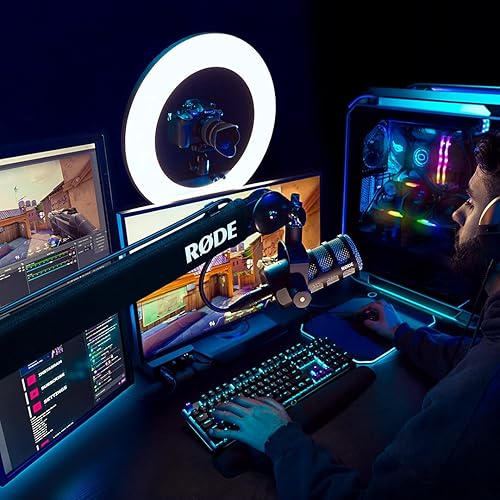 Miniatura 5 de Rode PSA1+ Pro Studio Boom Arm para podcasting y transmisión con cable XLR de grado profesional y paño de pulido StreamEye