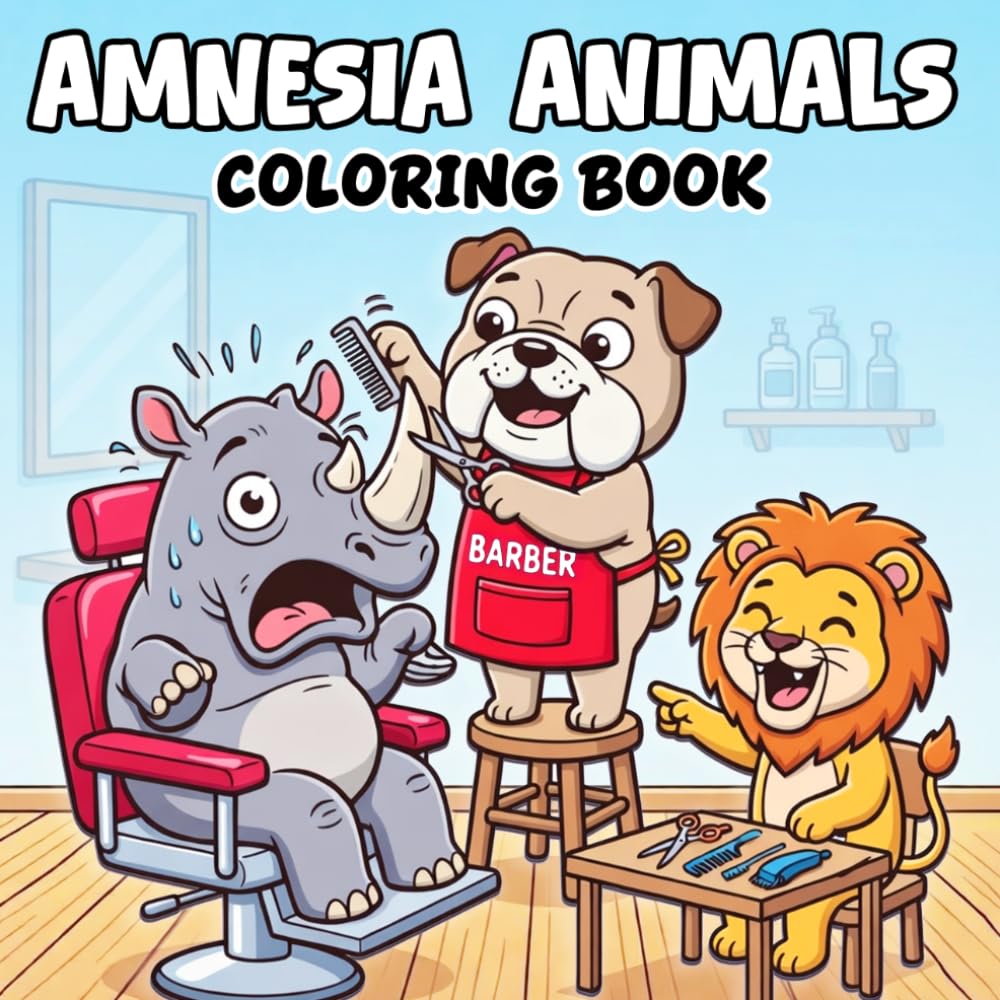 Amnesia Coloring Book: Foolish and Mischievous Animals View Coloring Book with Amnesia Humor - Funny Memory Loss Adventures