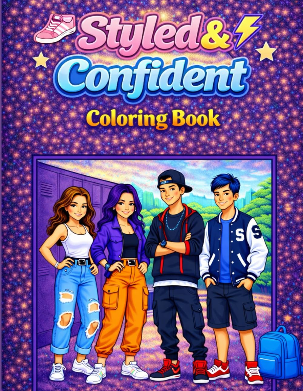 Styled & Confident: Bold Fashion Coloring Book: Street Style, School Vibes & Self-Expression