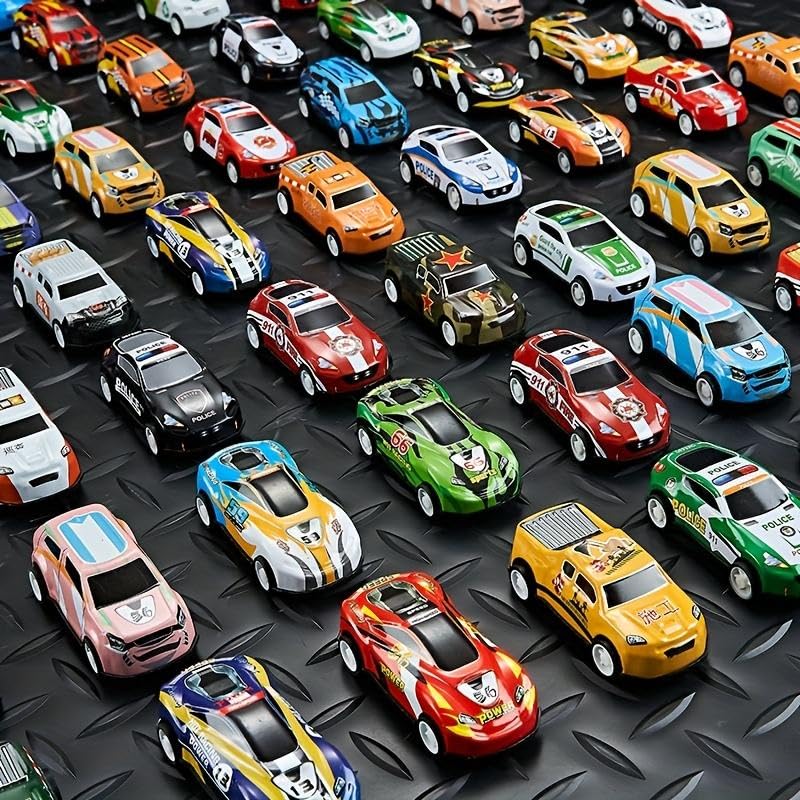 Image of Brigand 48pcs Pull Back Car Set for 3+ Kids - Mini Alloy Die-Cast Car with Storage Box, Perfect for Kids, Children, Boys & Girls, Learning & Educational Stuffers Mini Cars