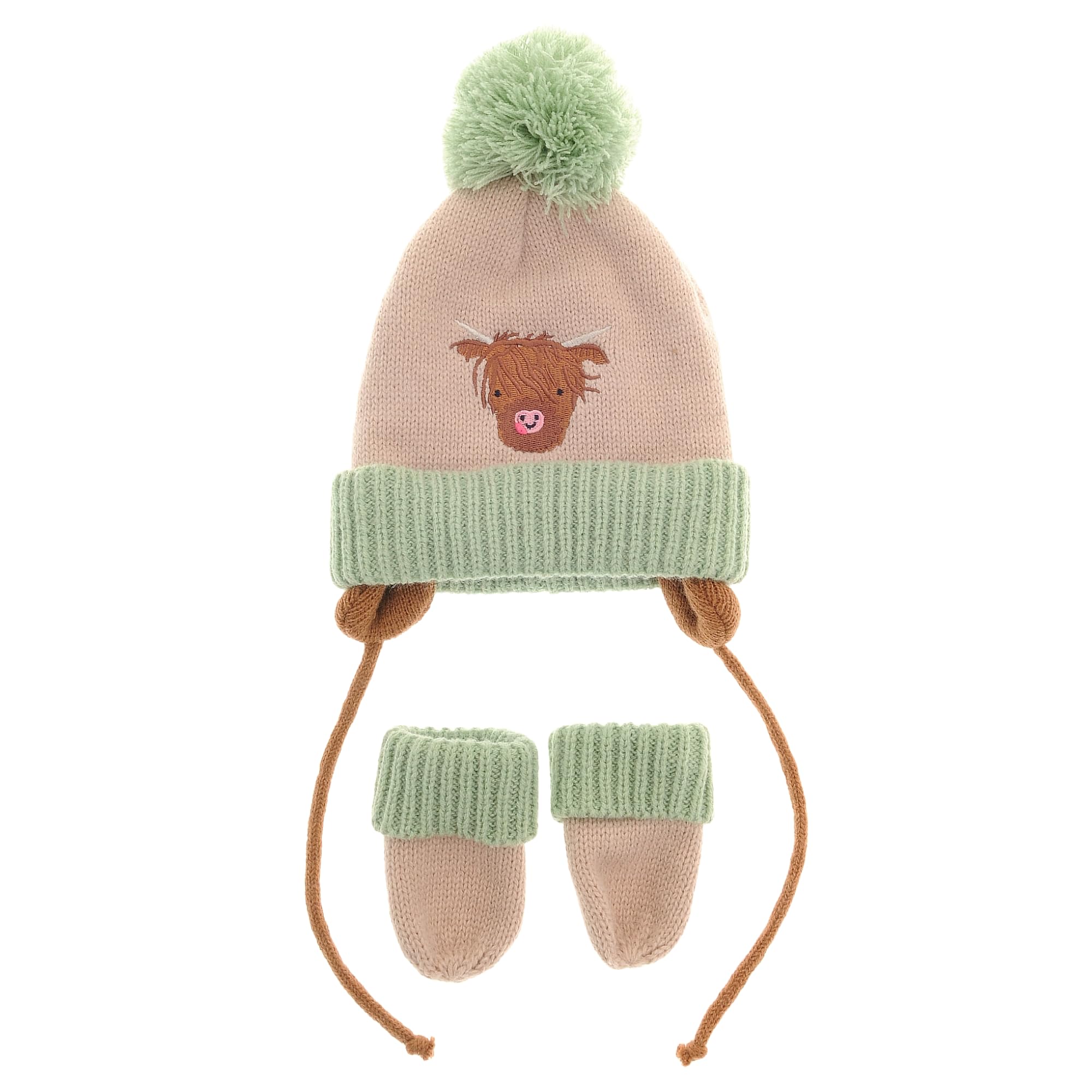 Ziggle Cosy Wool Baby Hat & Mittens Set | Soft & Warm Winter Hat & Mitts for Newborns & Toddlers 0-24 Months | UK Designed, Breathable, Gentle on Skin