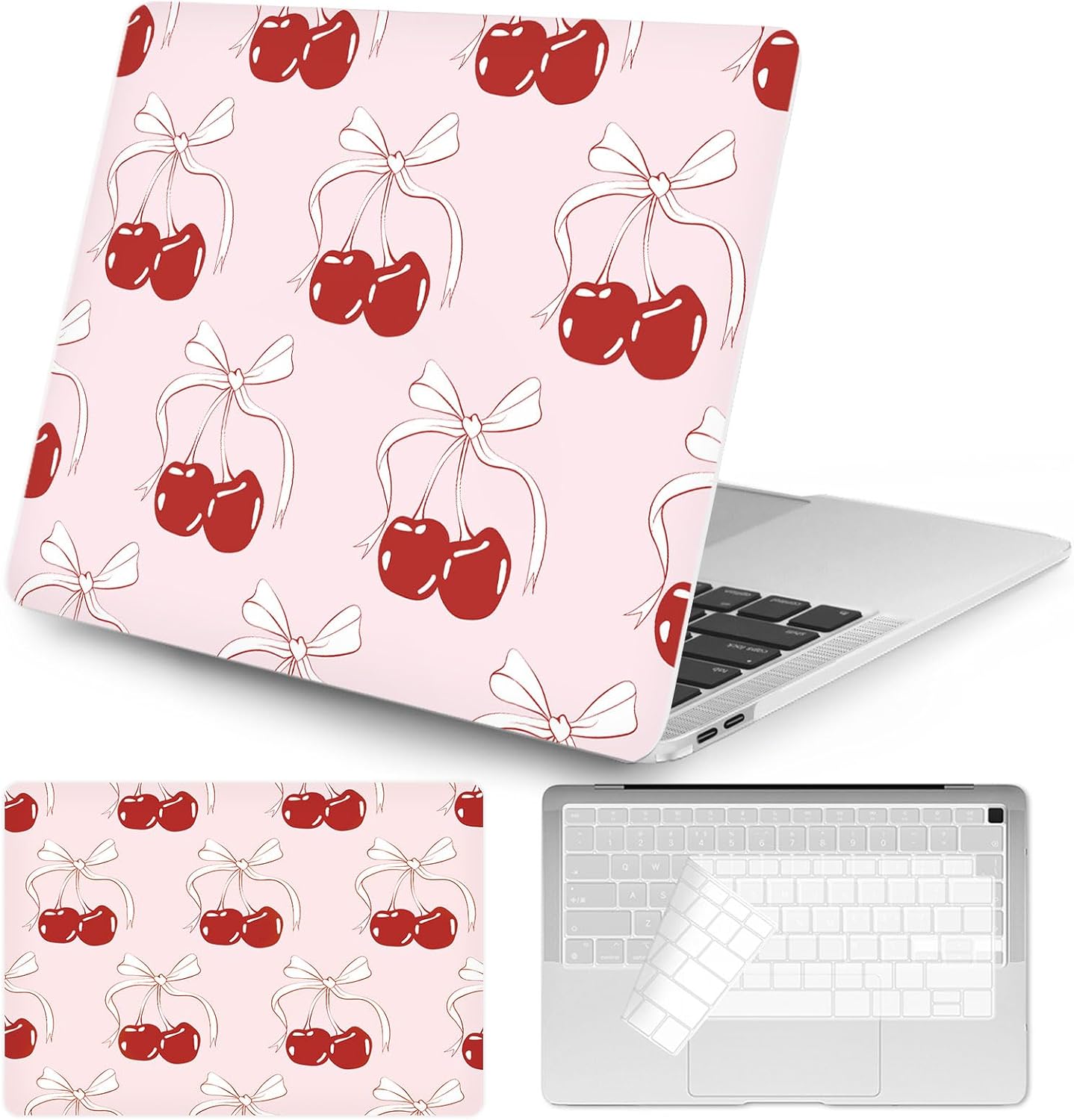 Seorsok Compatible with MacBook Air 13 Inch Case 2022 2021 2020-2018 Release A1932 A2179 M1 A2337,Cute Flower Branch and Vintage Pink Rose Plastic Hard Case&Transparent Keyboard Cover,Blooming Rose