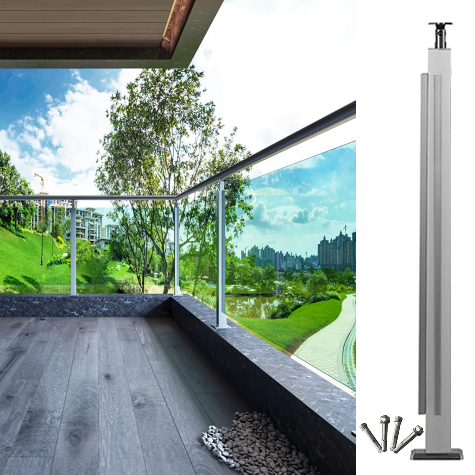 Poteaux de balustrade inox résistant à la rouille pour rénover un garde-corps
