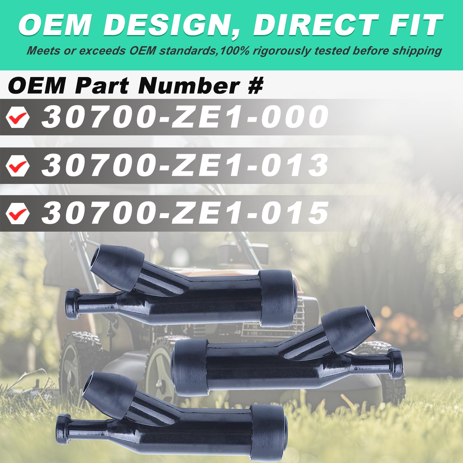 AN専用 Adefol 3 x Spark Plug Cap Boots for HONDA GX120 GX160 GX200 GX240
