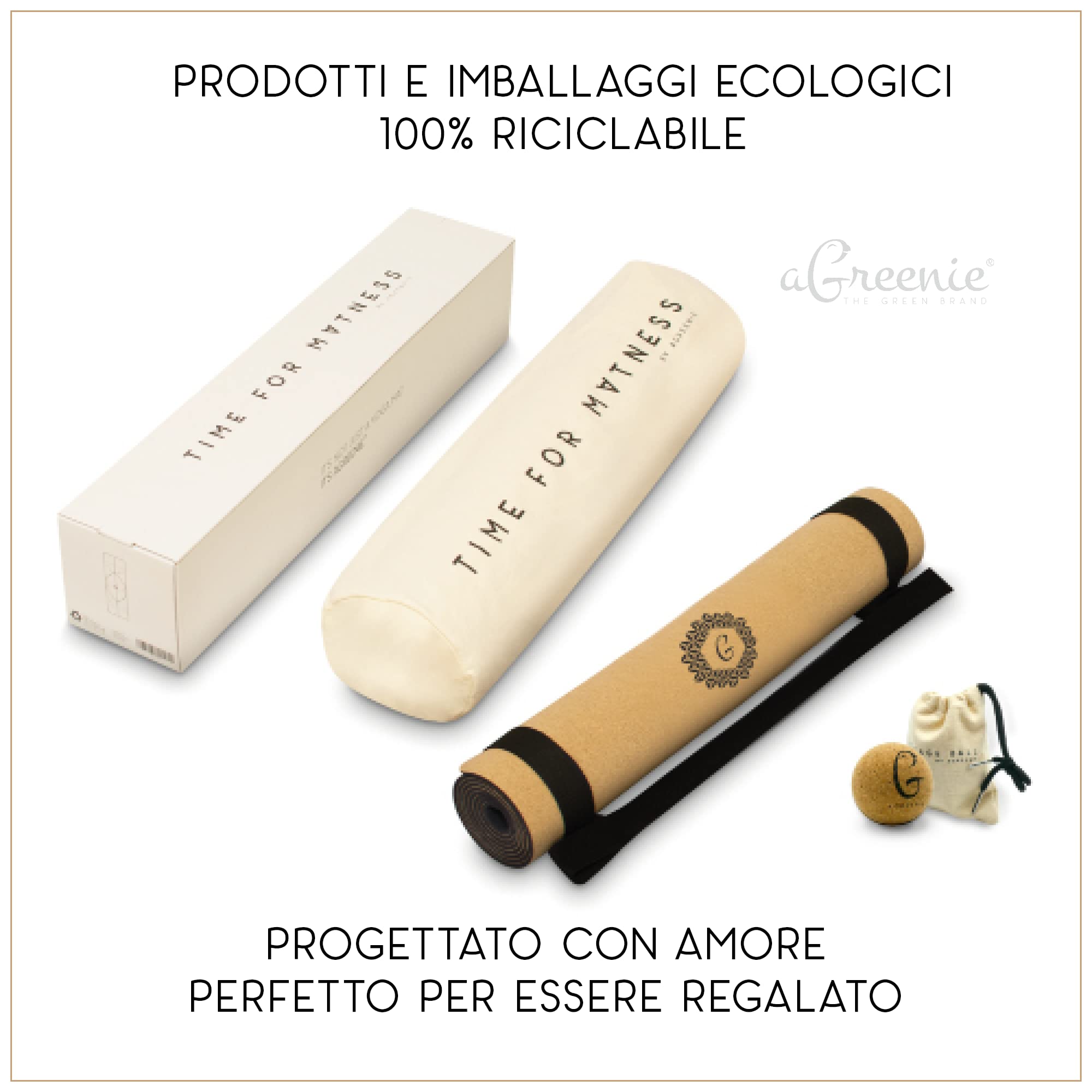 Tappetino Yoga In Sughero Mobiclinic - Antiscivolo, 183x61 Cm, Con Borsa, Spessore 4 Mm, Design Mandala