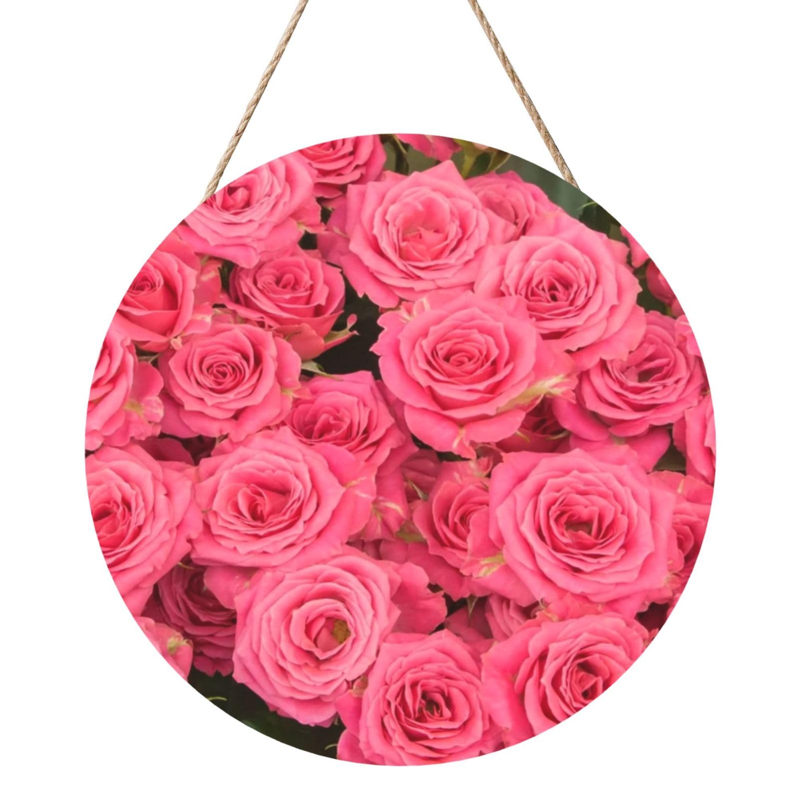 Pink Rose, Round Wood Panel Painting 12 in, Wall Hanging Painting For Home