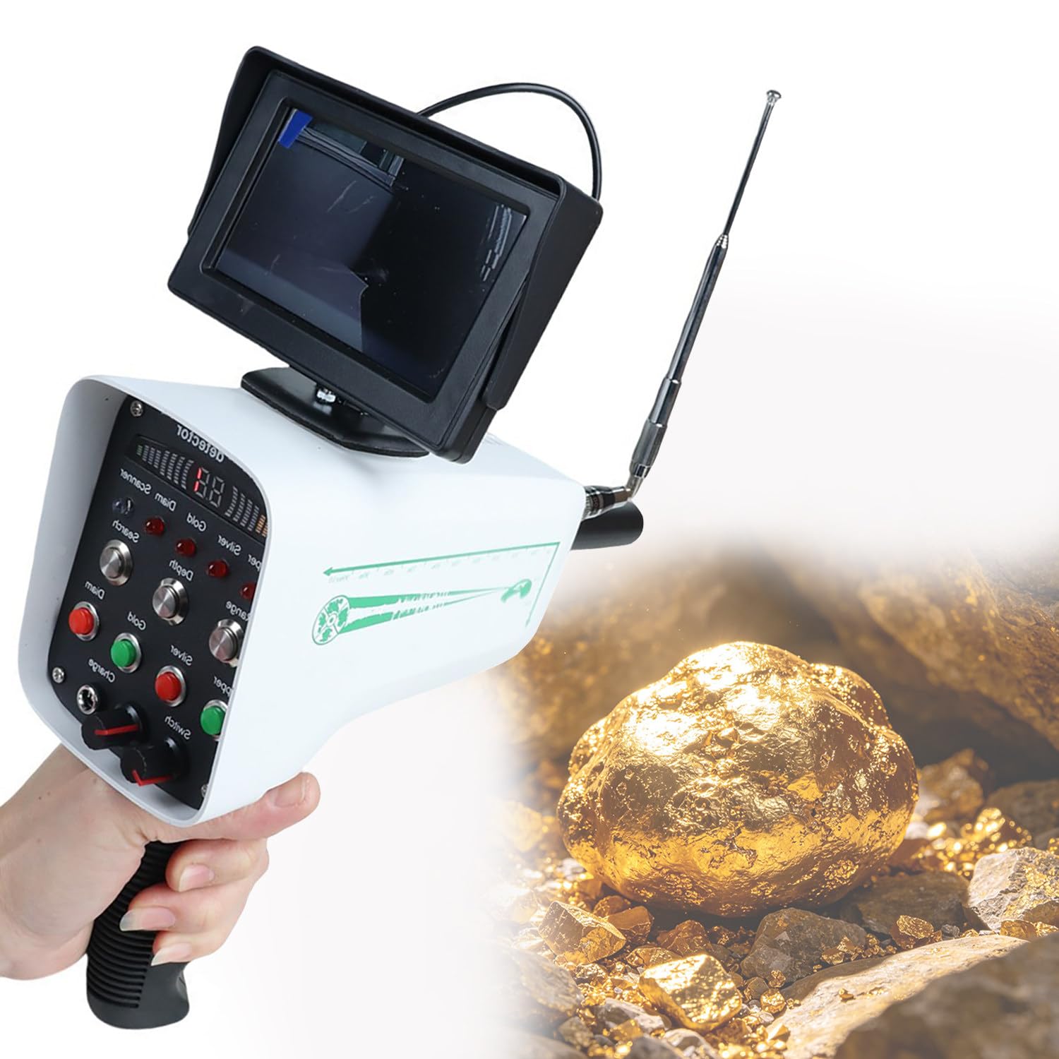 Ymnogjie High Accuracy Underground Metal Finder Locator, Boasting 30m Deep Detecting Capacity and 1000m Large Coverage Range, Practical Tool for Outdoor Treasure Hunting