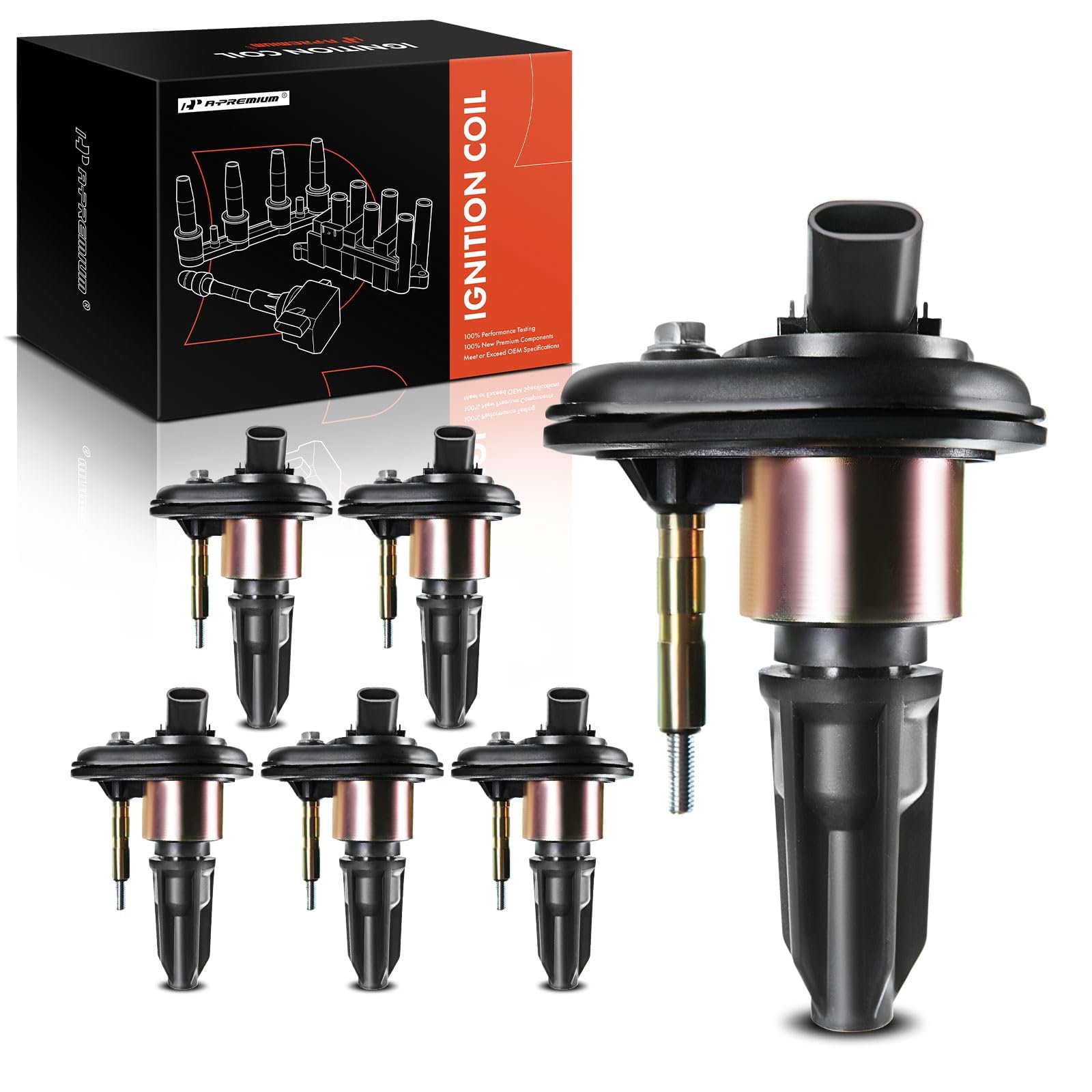 A-Premium Set of 6 Ignition Coils Pack 
