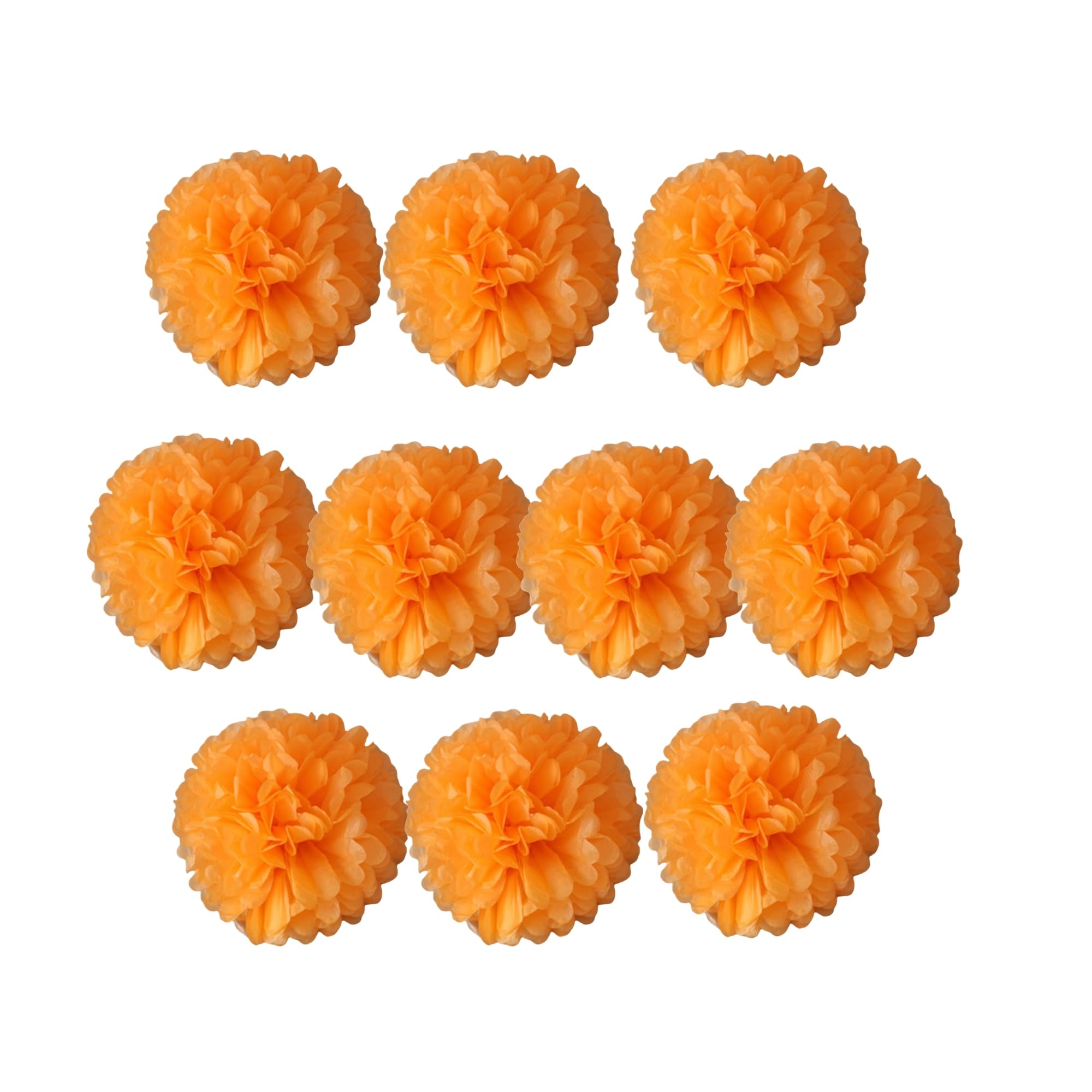 GAKA Seidenpapier-Pompons – Orange & Weiß, 12 Stück, Deko Für Partys & Feiern