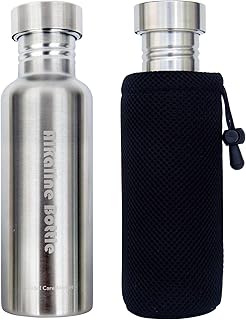 GlobalCareMarket Borraccia con filtro ionizzatore per acqua alcalina, in acciaio inox, Acciaio inossidabile, 2 pezzi