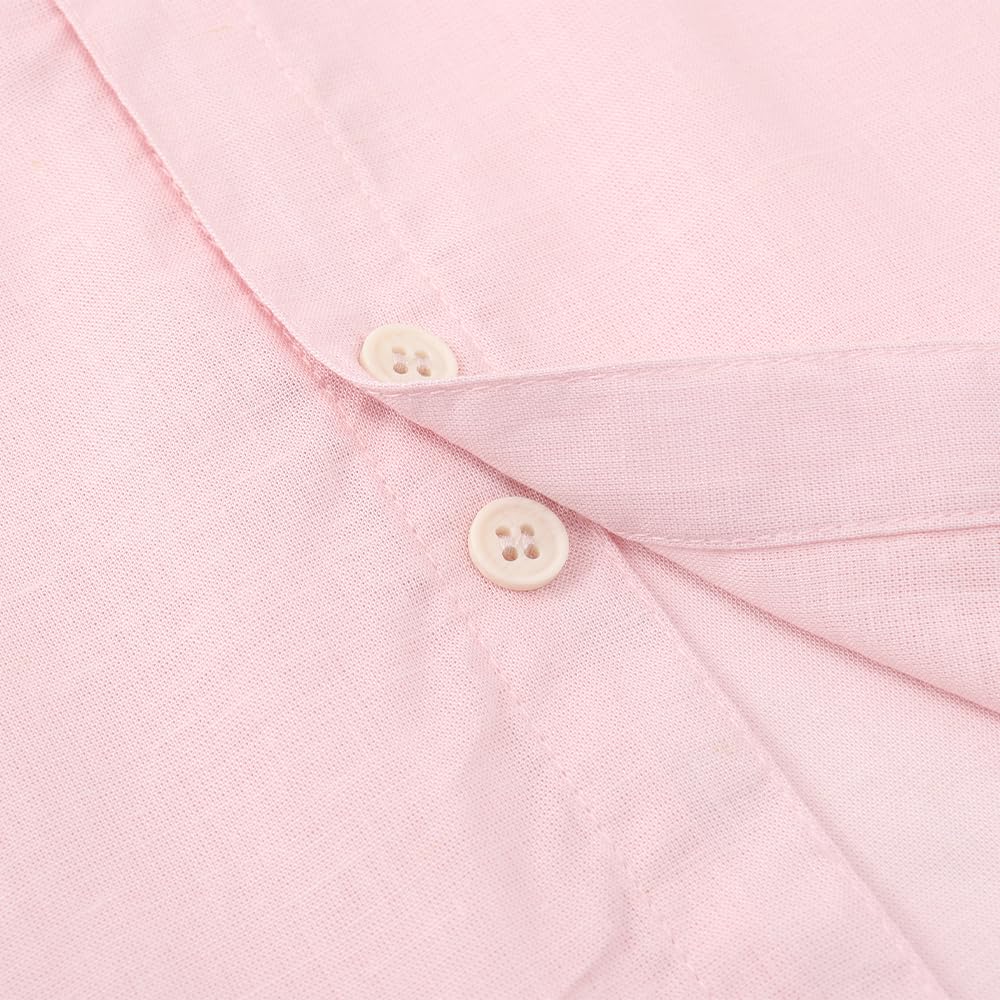 Spring&Gege Chemise d'été à manches courtes boutonnée en lin texturé pour garçon